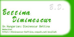 bettina diminescur business card